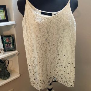 BKE lace and rhinestone top. XS